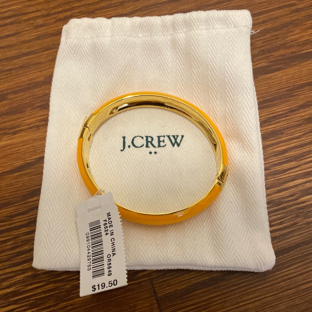 Brand New (NWT) J. Crew FACTORY Yellow Enamel Clasp Bangle